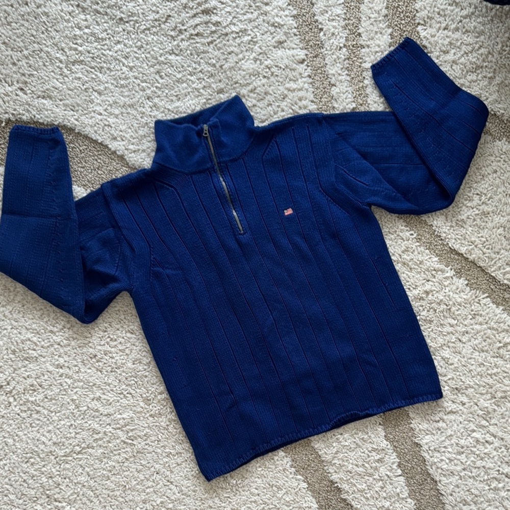 RALPH LAUREN POLO Men's Blue Half-Zip Sweater size XL